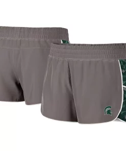 Women's Colosseum Gray/Green Michigan State Spartans Pamela Lined Shorts