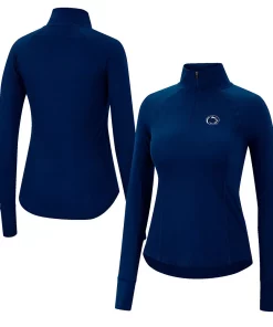 Women's Colosseum Navy Penn State Nittany Lions Core Quinn Raglan Quarter-Zip Top