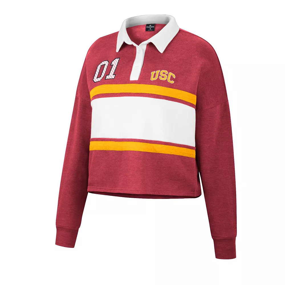 Women's Colosseum Cardinal USC Trojans I Love My Job Rugby Long Sleeve Shirt - Image 3