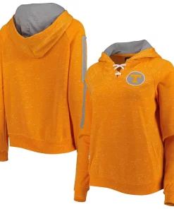 Women's Colosseum Tennessee Orange Tennessee Volunteers The Devil Speckle Lace-Placket Raglan Pullover Hoodie