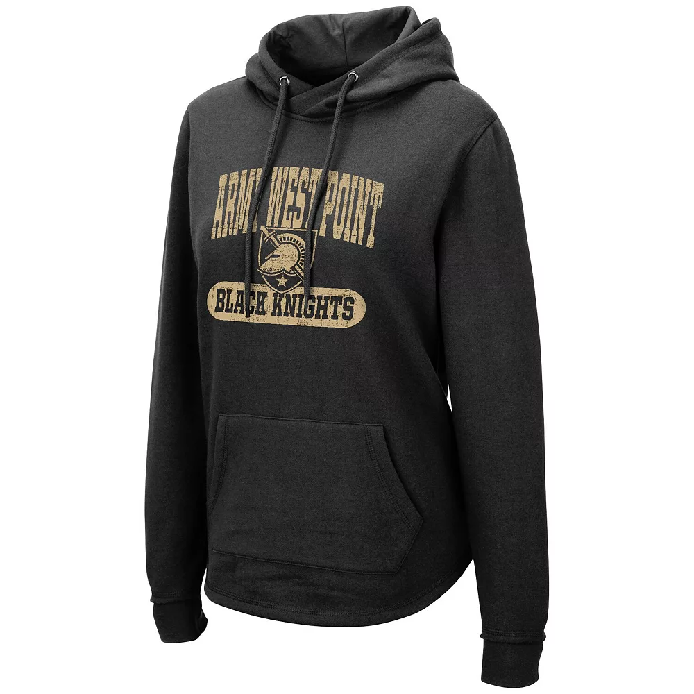 Women's Colosseum Black Army Black Knights Core Crossover Pullover Hoodie