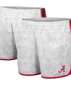 Women's Colosseum White/Black Alabama Crimson Tide The Plastics Geo Print Shorts