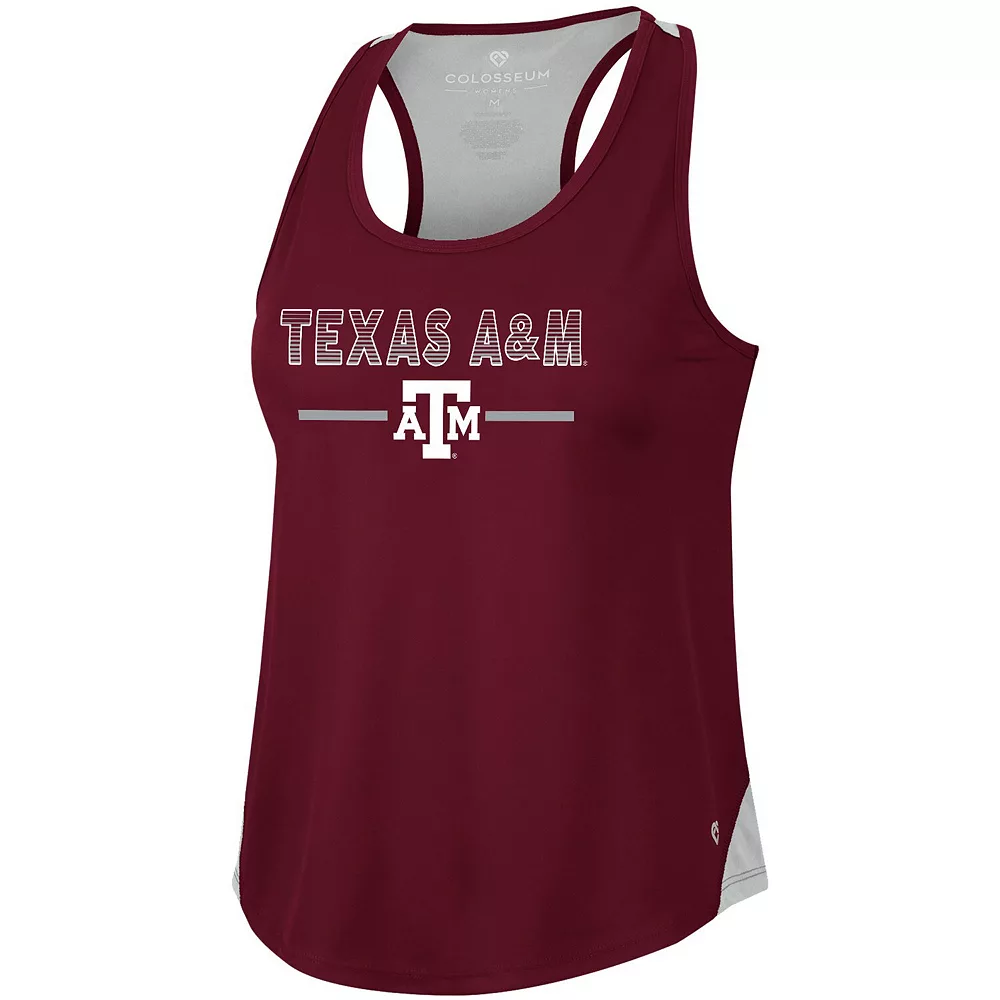 Women's Colosseum Maroon Texas A&M Aggies Sachs 2-Hit Scoop Neck Racerback Tank Top - Image 3