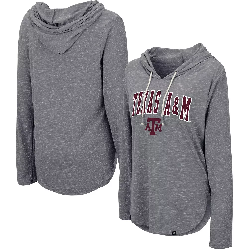 Women's Colosseum Heathered Gray Texas A&M Aggies Core Cora Campus Hoodie Long Sleeve T-Shirt - Image 2