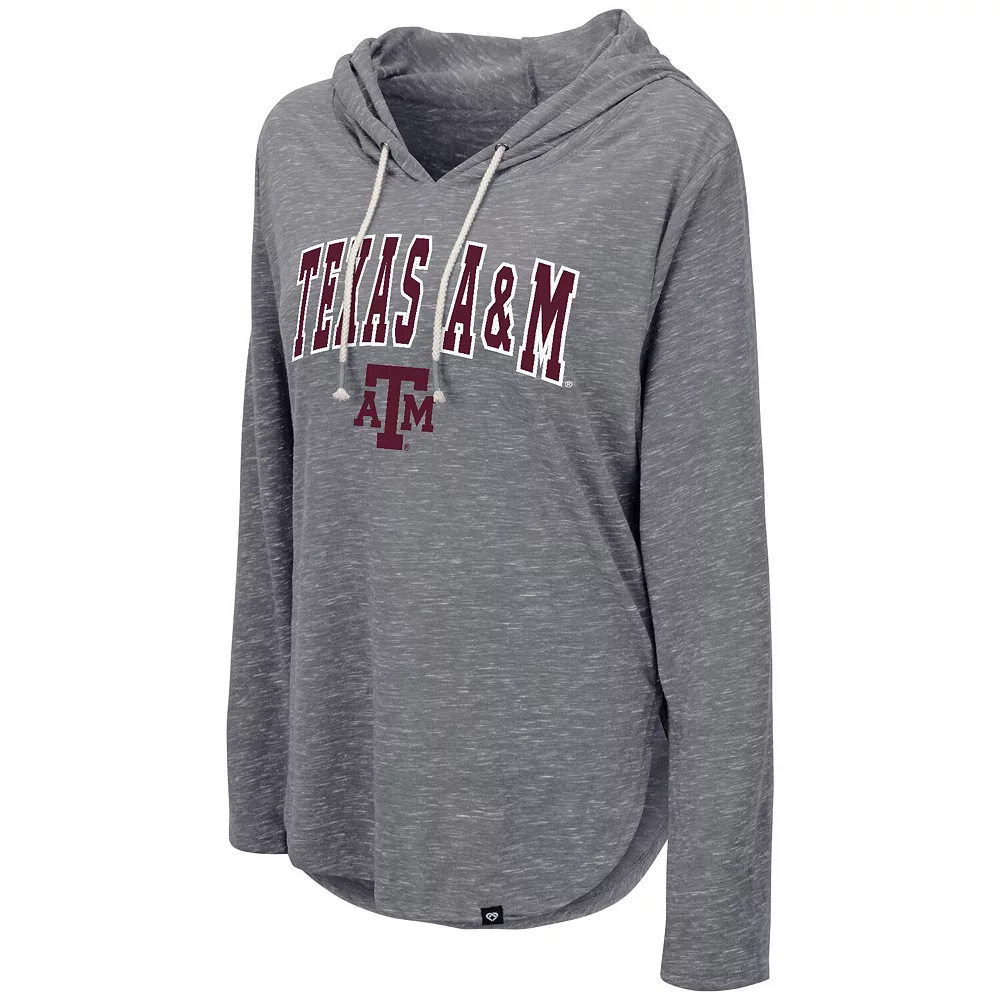 Women's Colosseum Heathered Gray Texas A&M Aggies Core Cora Campus Hoodie Long Sleeve T-Shirt - Image 3
