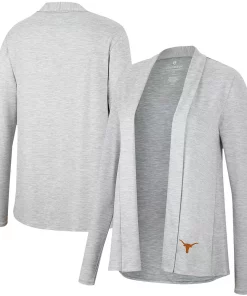 Women's Colosseum Heathered Gray Texas Longhorns Charlton Open Cardigan