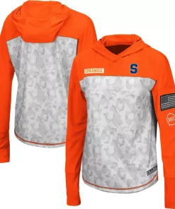 Women's Colosseum Arctic Camo/Orange Syracuse Orange OHT Military Appreciation Long Sleeve Hoodie T-Shirt