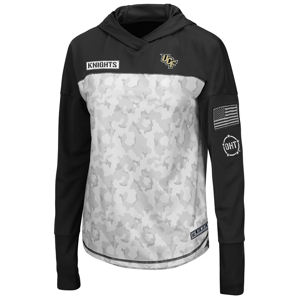 Women's Colosseum Arctic Camo/Black UCF Knights OHT Military Appreciation Long Sleeve Hoodie T-Shirt - Image 3
