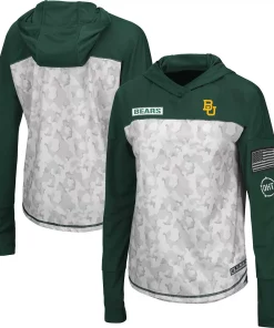 Women's Colosseum Arctic Camo/Green Baylor Bears OHT Military Appreciation Long Sleeve Hoodie T-Shirt