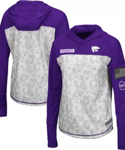Women's Colosseum Arctic Camo/Purple Kansas State Wildcats OHT Military Appreciation Long Sleeve Hoodie T-Shirt