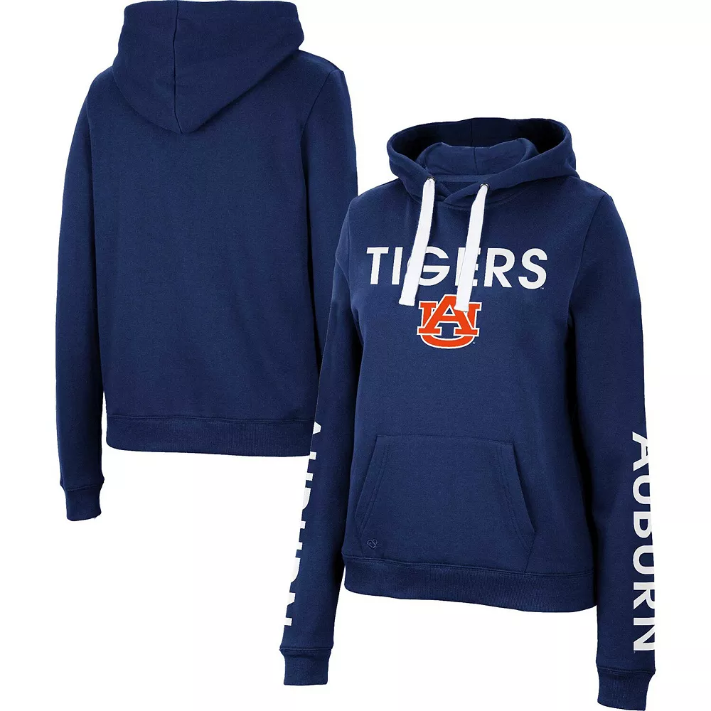 Women's Colosseum Navy Auburn Tigers 3-Hit Pullover Sweatshirt - Image 2
