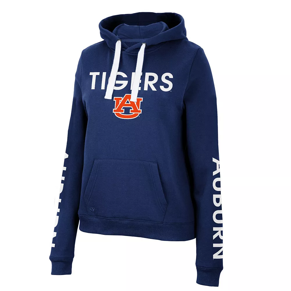 Women's Colosseum Navy Auburn Tigers 3-Hit Pullover Sweatshirt - Image 3