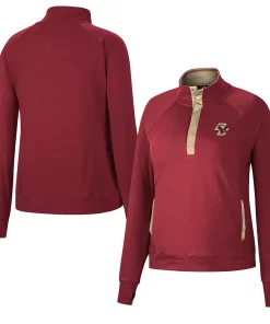 Women's Colosseum Maroon Boston College Eagles Kipling Raglan Quarter-Snap Top