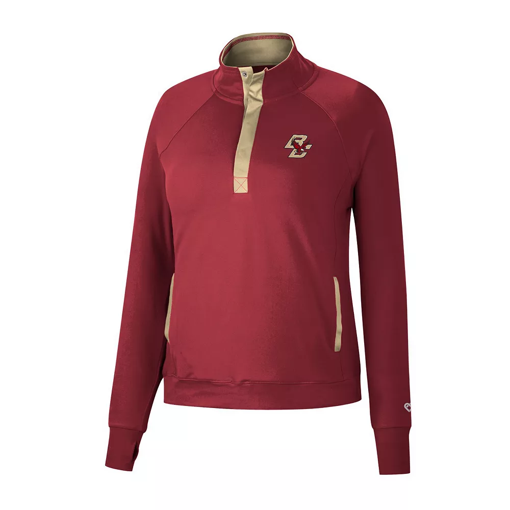 Women's Colosseum Maroon Boston College Eagles Kipling Raglan Quarter-Snap Top - Image 3