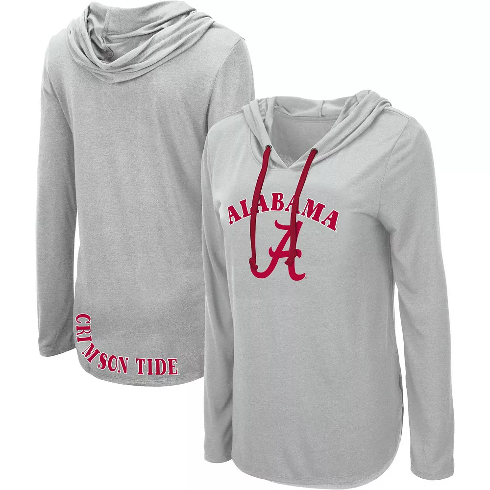 Women's Colosseum Heathered Gray Alabama Crimson Tide My Lover Long Sleeve Hoodie T-Shirt - Image 2