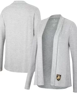 Women's Colosseum Heathered Gray Army Black Knights Charlton Open Cardigan