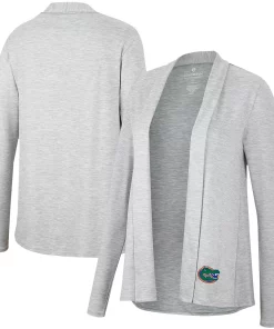 Women's Colosseum Heathered Gray Florida Gators Charlton Open Cardigan