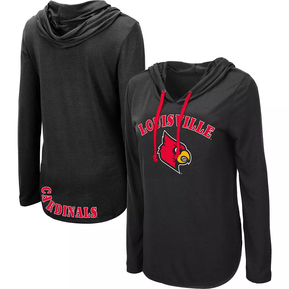 Women's Colosseum Black Louisville Cardinals My Lover Long Sleeve Hoodie T-Shirt - Image 2