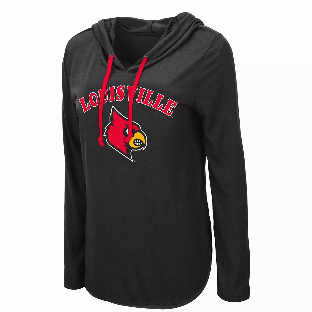 Women's Colosseum Black Louisville Cardinals My Lover Long Sleeve Hoodie T-Shirt - Image 3