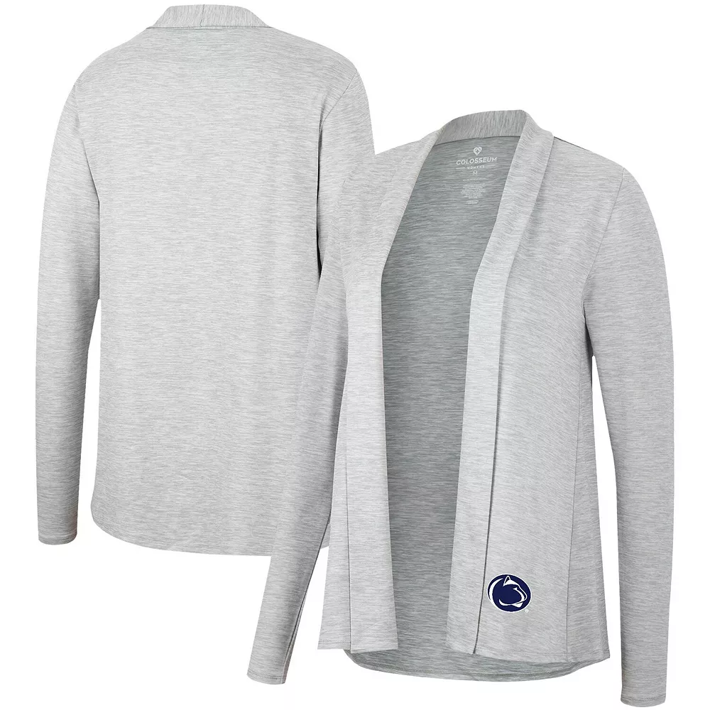 Women's Colosseum Heathered Gray Penn State Nittany Lions Charlton Open Cardigan - Image 2