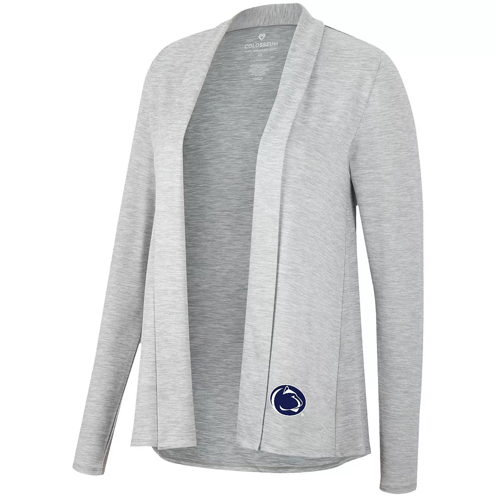 Women's Colosseum Heathered Gray Penn State Nittany Lions Charlton Open Cardigan - Image 3