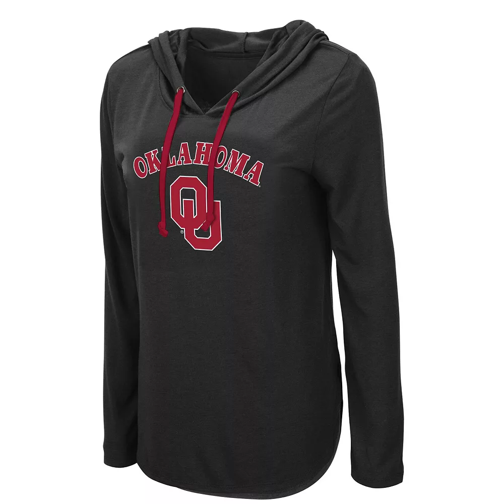 Women's Colosseum Black Oklahoma Sooners My Lover Long Sleeve Hoodie T-Shirt - Image 3