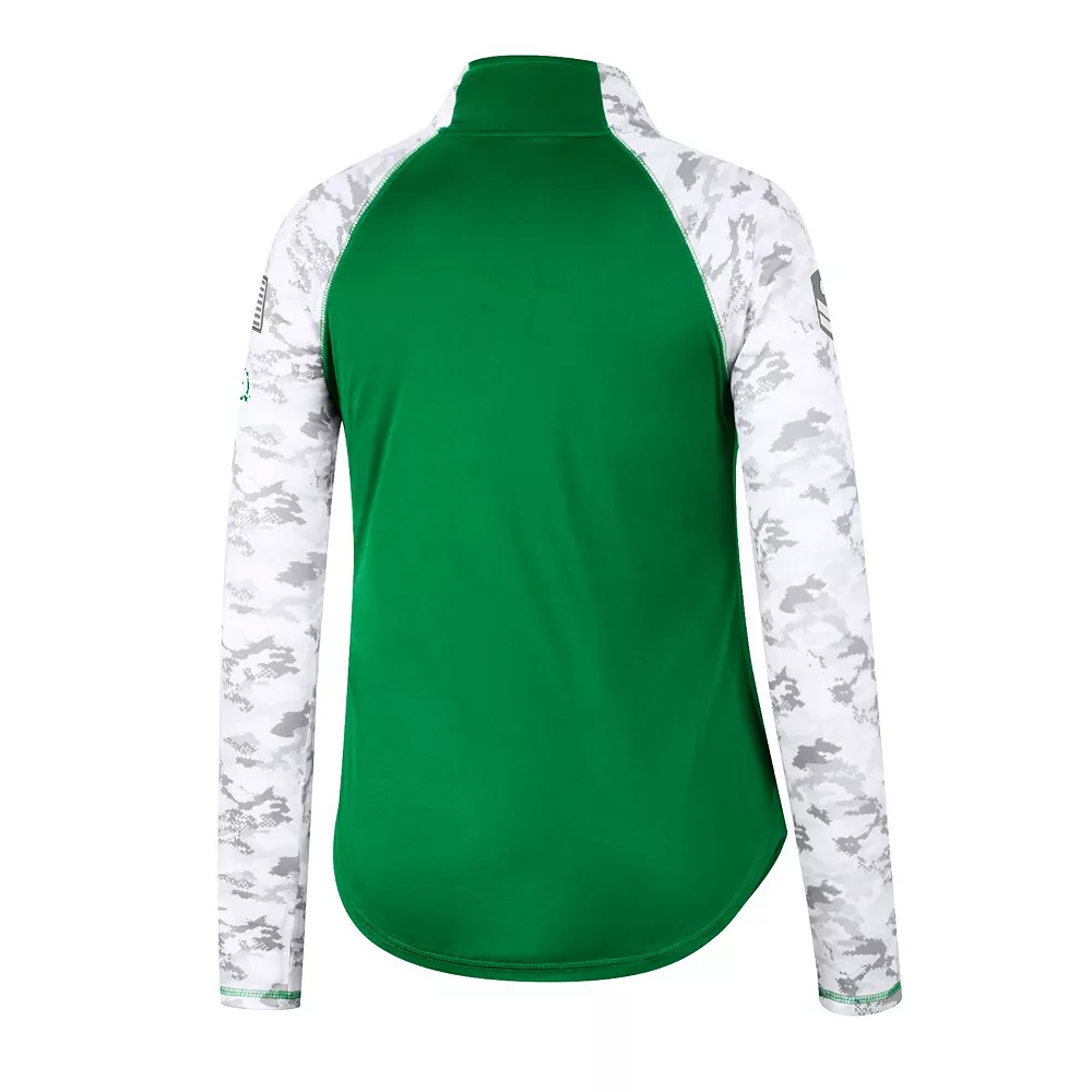 Women's Colosseum Green Oregon Ducks OHT Military Appreciation Flash Arctic Camo Raglan Quarter-Zip Jacket - Image 4