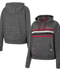 Women's Colosseum Charcoal Indiana Hoosiers Backstage Speckled Pullover Hoodie