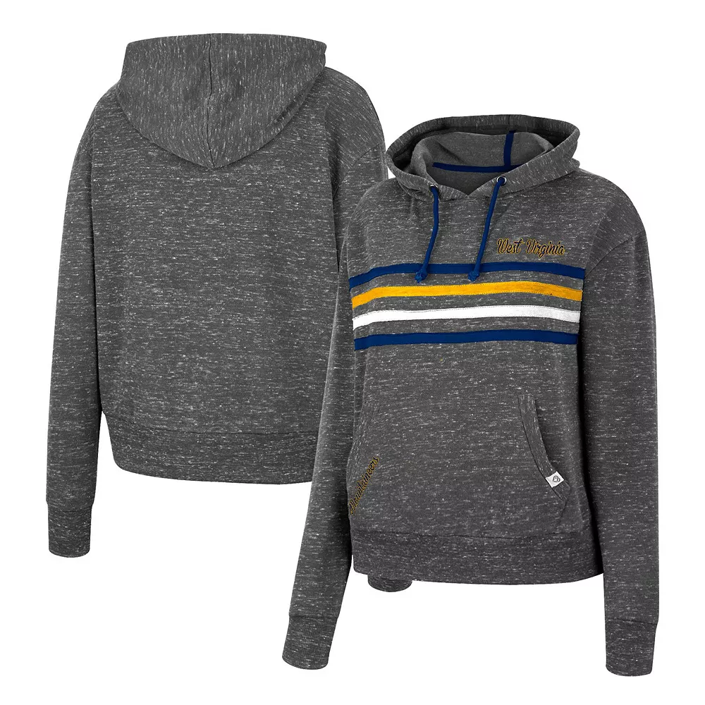 Women's Colosseum Charcoal West Virginia Mountaineers Backstage Speckled Pullover Hoodie - Image 2