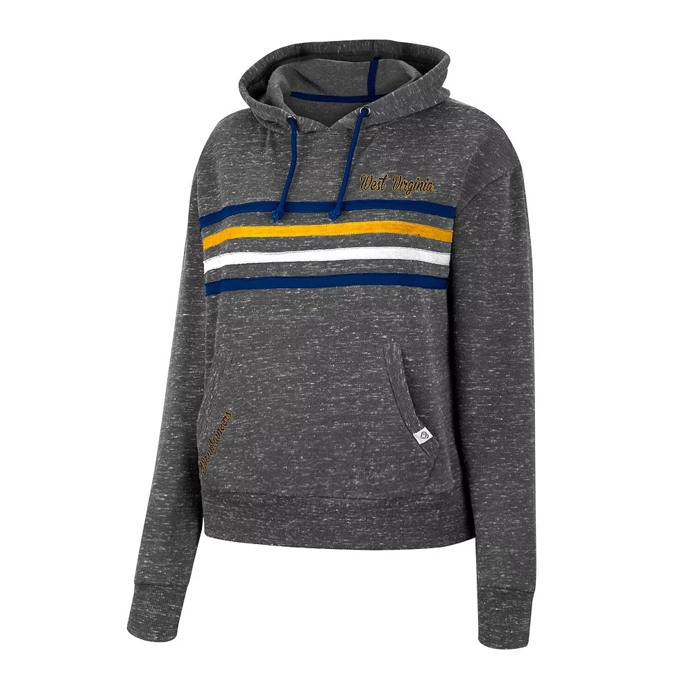Women's Colosseum Charcoal West Virginia Mountaineers Backstage Speckled Pullover Hoodie - Image 3