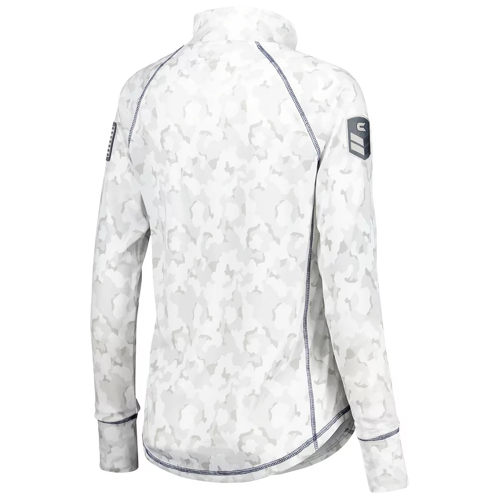 Women's Colosseum White Arizona Wildcats Operation Hat Trick Military Appreciation Officer Arctic Camo Raglan Quarter-Zip Jacket - Image 4