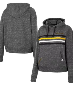Women's Colosseum Charcoal Iowa Hawkeyes Backstage Speckled Pullover Hoodie